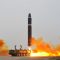 A Hwasong-15 intercontinental ballistic missile (ICBM) is launched at Pyongyang International Airport