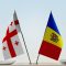 Two table flags of Georgia and Moldova