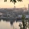 Smoke rises from the shipyard that was reportedly hit by Ukrainian missile attack in Sevastopol