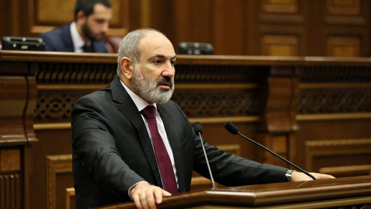 FILE PHOTO: Armenian Prime Minister Pashinyan addresses parliament in Yerevan