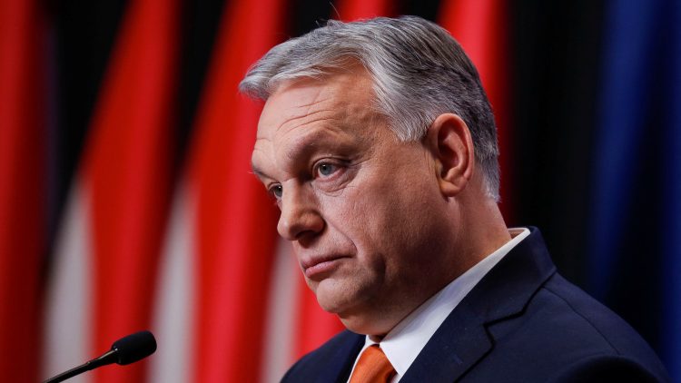 Hungarian PM Orban speaks during news conference in Budapest